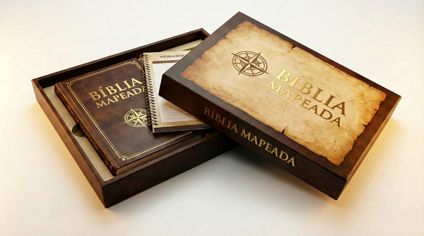 Bíblia Mapeada - Kit Completo com caixa e caderno